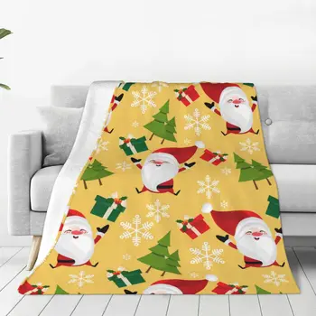 Коледен празник Дядо Меко фланелевое покривка за дивана-легло, топло одеяло, Леки завивки за дивана, пътно одеяло