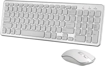 Комплект аксесоари за многофункционални фотоволтаична клавиатура и мишка 2,4 G, бял