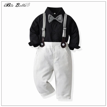 Комплект дрехи За момчета, Красиви Господа, Дете 2023, Сватба, Рожден Ден, Елегантен Класически детски облекла, костюми за момчета Soild с дълъг ръкав
