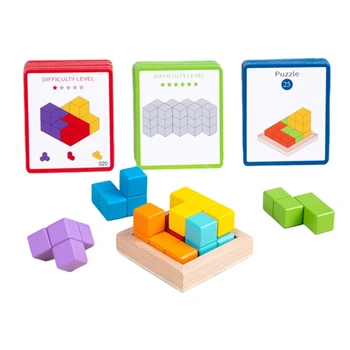 Комплект играчки за подбор на форми, блок за стайлинг, разпознаване на цветове за ранно обучение на бебетата, Колоритен играчка-кубче за развитието на МОЗЪКА