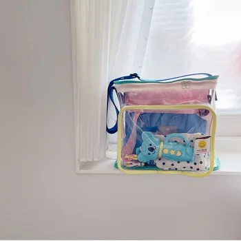 Корейската чанта за Плуване Ins, Прозрачна, Подходяща По Цвят, Водоустойчива Чанта за съхранение на Играчки на открито, Плажни Закуски, Празнична чанта