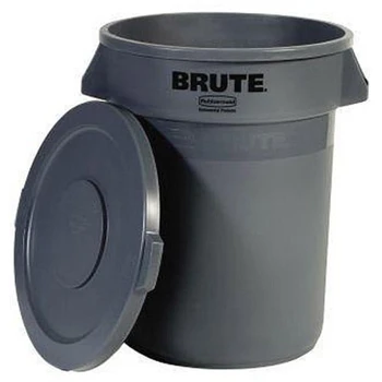 Кофа за боклук Rubbermaid за гараж Брутална обем 32 литра с капак, сива кофа за боклук от удароустойчив материал