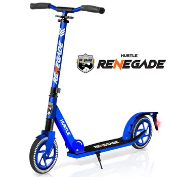 Лек и сгъваем скутер HURTSBU Kick Скутер - регулируема скутер за тийнейджъри и възрастни, легкосплавный с ударопрочными колела (синьо