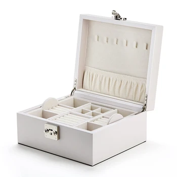 Лека луксозен ковчег за бижута с ключ Принцеса, ковчег за бижута в европейски стил, богат на функции ковчег за бижута кутия за съхранение на бижута