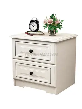 Лека луксозно нощно шкафче прост модерен бял нощни шкафче в скандинавски стил, икономичен, лесен шкафче за спалня в комплект