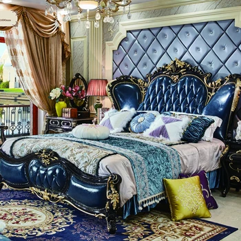 Луксозен дизайн, удобни мебели за спалня, дървени легла кралски размери
