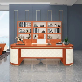 Луксозен маса boss, просто модерна комбинация от офис на бюрото и стола, модерна висококачествени офис мебели