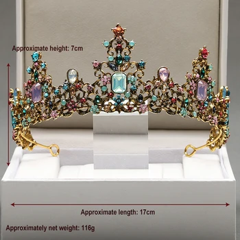 Луксозна цветна короната на булката от изкуствена планински кристал в Романтичен Рожден Ден