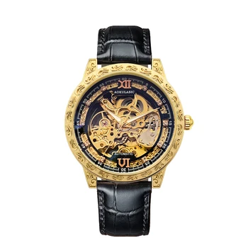 Луксозни Маркови механични часовници Мъжки Модни Автоматични Часовници Мъжки кожени Водоустойчив Бизнес часовници Relogio Masculino 2023