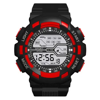 Луксозни Мъжки дигитален часовник с led аларма датата на Многофункционални Спортни Модни семицветные цветни светещи електронни часовници Relogio