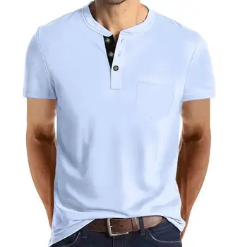 Лято 2023, Нова мъжка риза поло с къс ръкав и джоб копчета, Риза с къси ръкави за мъже