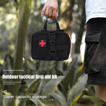 Медицинска торба от 100D найлон EDC, преносима чанта за съхранение на аптечек първа помощ, многофункционална пътна чанта за къмпинг, джогинг, спортен лов