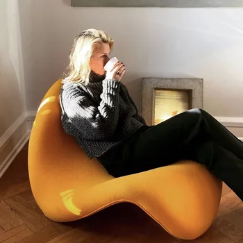 Мека мебел за дневна, скандинавски дизайн в мързелив диван, стол за почивка, ins net, диван-стол с червено по езика, модел в стил постмодерното, комплект мека мебел за дневна