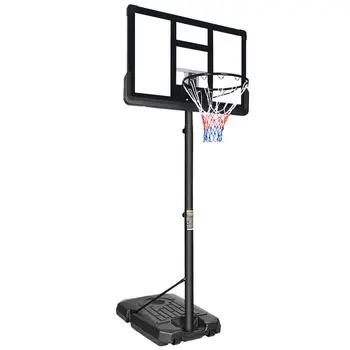 Младежко баскетболното пръстен с регулируема височина от 6,5 до 10 см, 44-инчов заден панел, Преносима система за баскетболни порта