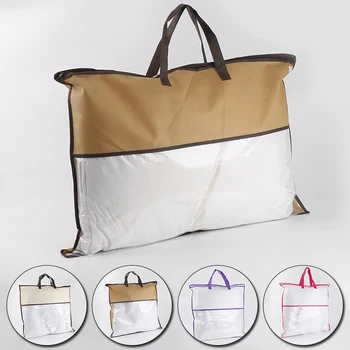 Многофункционална нетканая чанта-тоут, домашен текстил, Пылезащитная опаковъчна чанта с цип, Юрган, възглавници, Дрехи за съхранение, Прозрачна чанта, изработена от PVC