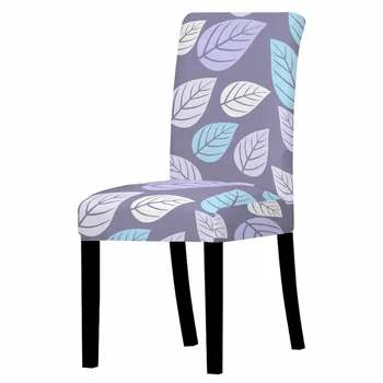 Многоцветен калъф за стол от ликра с принтом листа, домашен противообрастающий калъф за кухненски столове, аксесоари за интериор