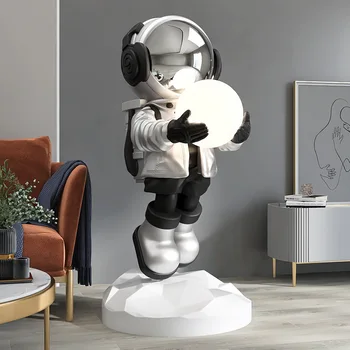 Модел скулптура на космическия астронавти, украса хол, Голяма Обзавеждане, етаж лампа, Детска спалня, лампа от фибростъкло, led лампа