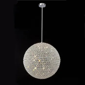 Модерна кръгла топка железен полилей с диаметър 15 см, led крушки E27, прости кристални полилеи, led осветление, полилеи