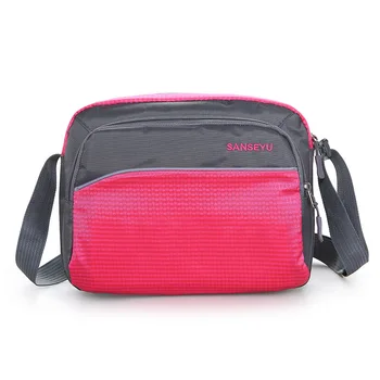 Модни Найлонова спортна чанта с едно рамо, дамски чанти, Ежедневни Лоскутная чанта-месинджър с капак, чанта през рамо за жени 2023