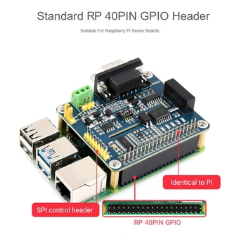 Модул конвертор RS485 5V с изолирани горивото SPI до 921600 бит/с, конектор за разширяване на RS232 за Raspberry Pi