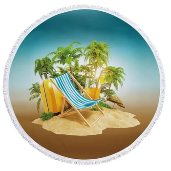 Морски пейзаж кокосова палма луксозна плажна кърпа Кораби плажна кърпа Плажни кърпи Кърпи плажна кърпа хавлии за Баня, плажен мат кърпа