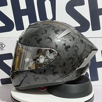 Мотоциклет шлем X-Spirit III с Имитация на карбон, каска X-Четиринадесет Червени Мравки, Спортен, състезателен шлем, каска за Мотоциклет