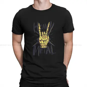 Мъжка тениска от полиестер Heavy Hand, тежка черна метална тениска с кръгло деколте и къс ръкав, идея Юморного подарък