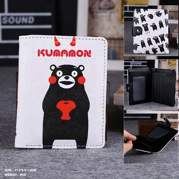 Мъжки Кратък чантата с шарките на Аниме Кумамон, Cartoony държач за карти, портфейл, чанта за пари