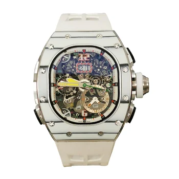 Мъжки часовник винената бъчва с голям циферблат индивидуалност луксозен календар с функция водоустойчив напълно автоматични механични часовници
