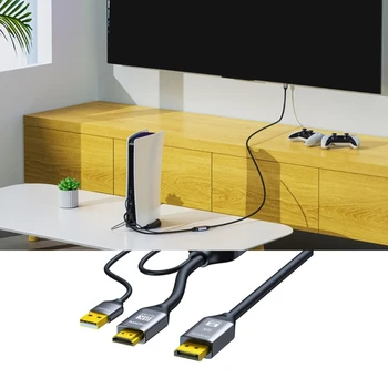 Надежден кабел-преобразувател на 8K HDMI2.1 1.4 захранва от USB, 3,28 фута, 6,6 фута, 9,84 фута, директна доставка