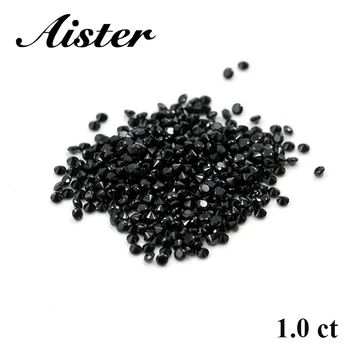 Натурален муассанит черен цвят, Россыпные камъни Малки размери от 0.7 mm до 2.9 mm (1,0 карата / опаковка)
