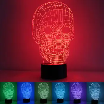 НОВ Креативен 3D Цветна Градиентный С Робот Динозавър LED нощна светлина USB Сензорен Прекъсвач Настолна Лампа Подаръци