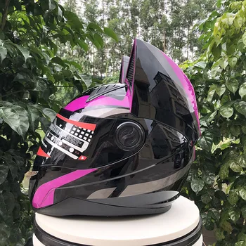 Нов Прием на Полнолицевой Мотоциклет шлем Lovely Cat Helmet Мотоциклет Шлем casco модулен Каска Марка NITRINOS