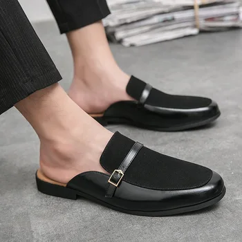 Нов Стил, летни Джапанки Baotou на равна подметка с широка подметка, мъжки Маратонки, мъжки ежедневни Дишащи обувки