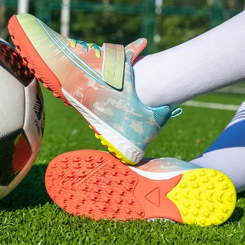 Нова Детска футболна обувки с модерен принтом, Размер 30-39, Обувки за трева, Висококачествена Професионална Обувки за тренировки по мини-футбол