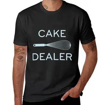 Нова класическа тениска Cake Dealer, тениски по поръчка, корейската модерна черна тениска, мъжка тениска с къс ръкав