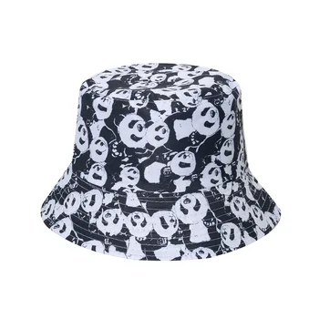 Нова шапка с широка периферия принтом, Реверсивная шапка Рибар, жени, мъже, за пътуване на открито, Солнцезащитная шапка, Панама, Шапка-кофа, шапки за момичета