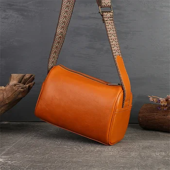 Новата модерна квадратна чанта ръчна изработка от естествена кожа, чанта през рамо за жени, чанта през рамо за жени и чантата на пощальона