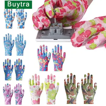 Нови 1 чифт цветни градински работни ръкавици от изкуствена кожа, дамски нескользящие, работни ръкавици, лични ръкавици за защита на труда
