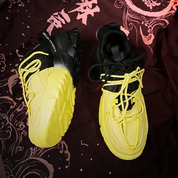Нови модни цветни мъжки маратонки на платформа, Удобни леки ежедневни обувки, мъжки масивна обувки, Градинска дрехи, Маркови маратонки за мъже