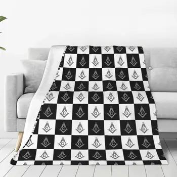 Одеяла в масонскую клетка, Фланелевое страхотно дышащее одеяло за украса на дома ресторант