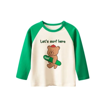 От 2 до 8 години, Дрехи за малките момчета и Момичета, на База Най-Есенна тениска за Деца, Тениска с Изображение на Мечка, Скъпа Детска Тениска