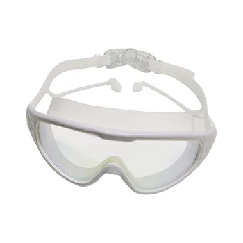 Очила за плуване с защита от замъгляване, виолетови, без течове, Очила за басейн с широк преглед, за възрастни, мъже, жени, младежи над 15 години, бели