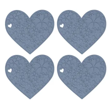 Подложки за хранене на домашни любимци, Мини Сив Водоустойчив Топлоустойчив силикон кърпички във формата на сърце за кухненски плотове