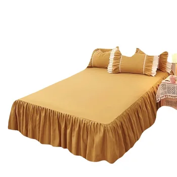 Покривка за легло на корейската версия, пола, за легла, Одинарное покривки за принцесата, Защита от вятър, Цветни кърпи с един напречно борда