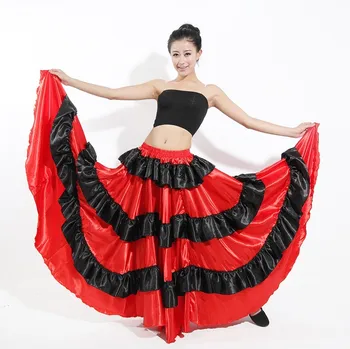 Пола за Фламенко Танц на Корема 360 Градуса Кръг Голяма Пола, Костюм, Пола За Испанските Танци