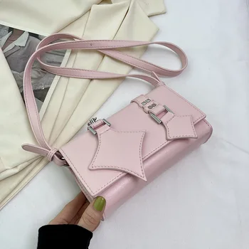 Популярната универсална малка квадратна чанта 2023, лятна новост, чанта за през рамо с ярки цветове, кожена усъвършенствана модерна чанта през рамо