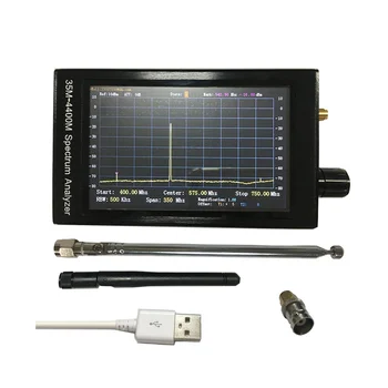 Портативен анализатор на спектъра от 35 М-4400 Mhz 50 ОМА, 4.3-инчов TFT LCD STM32F407 RF, висока честота на спектрален анализатор