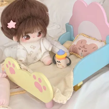 Прибиращ се легло за кукольной на мебели, изработени от памук, бебешко легло сладка принцеса, бебешко легло bjd, комплект спално бельо от пет елементи