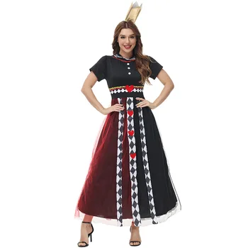 Принцеса рокля на Кралицата на Покера за възрастни Жени, костюми за Cosplay на Хелоуин облекло за ролеви игри